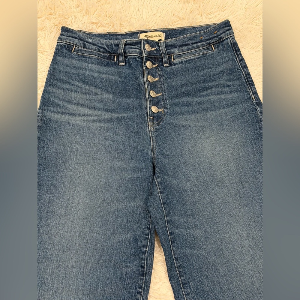 Madewell The Perfect Vintage Wide-Leg Jeans 29 Clemens Wash High Rise Button Fly - Picture 6 of 11